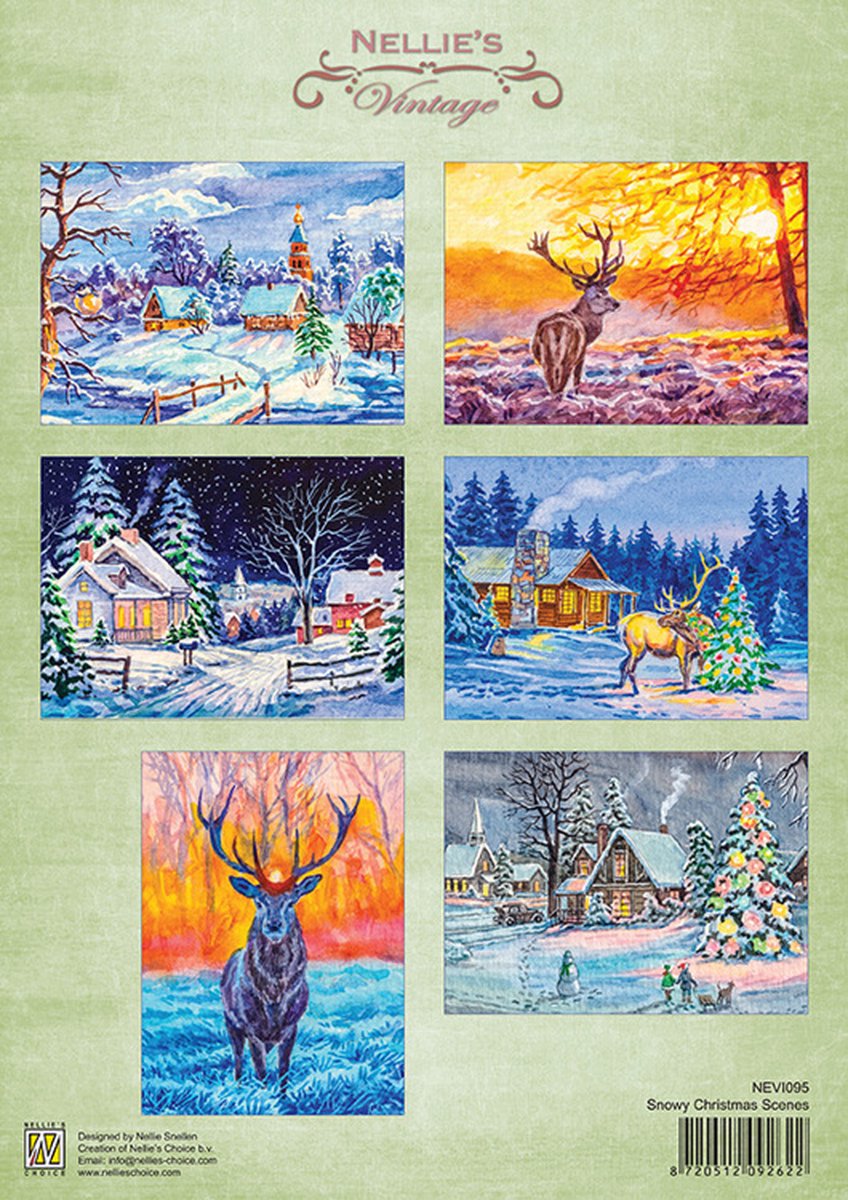 NEVI095 Decoupage sheet Snowy Christmas scenes